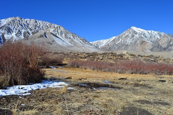 snow-dusted mountains and arid lowlands