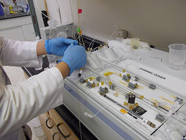 Flow Injection Analyzer in use at the Inorganics Laboratory
