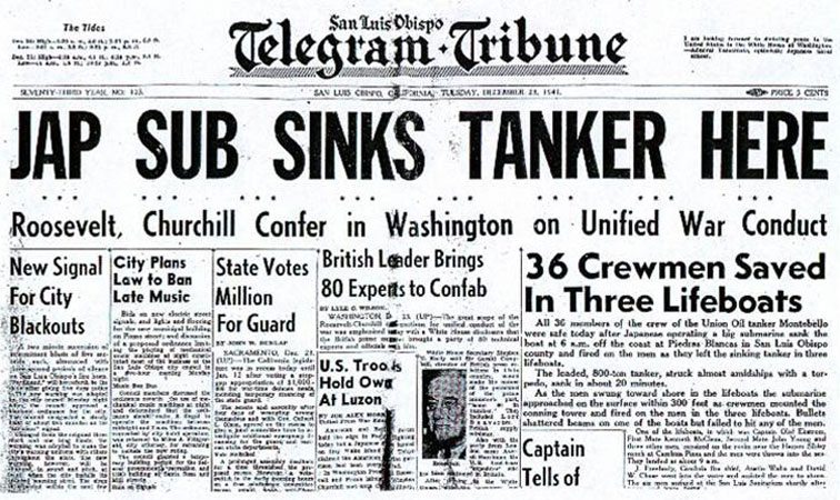San Luis Obispo Telegram Tribune from December 24, 1941