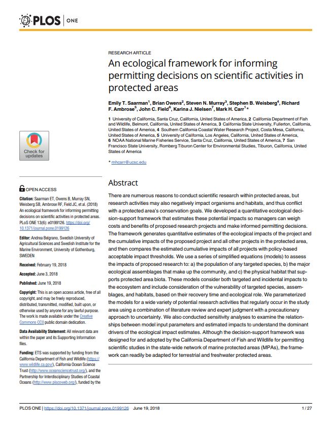 Ecological Decision Framework paper cover